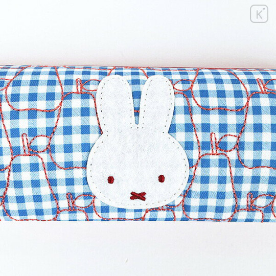 Japan Miffy Glasses Case - Miffy : Gingham Pop Blue - 3