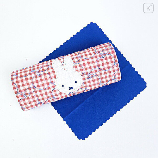 Japan Miffy Glasses Case - Miffy : Gingham Pop Red - 1