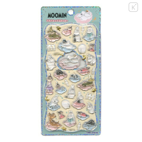 Japan Moomin Petit Drop Sticker - Little My & Moomintroll & Snufkin : Cloud Moon Star - 1