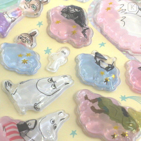 Japan Moomin Petit Drop Sticker - Little My & Moomintroll & Snufkin : Cloud Moon Star - 2