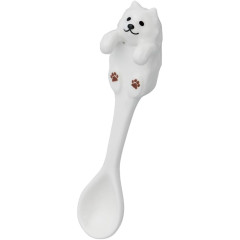 Japan Decole Ceramic Spoon - Wankoron Dog Samoyed Figure