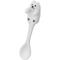 Japan Decole Ceramic Spoon - Wankoron Dog Samoyed Figure - 1