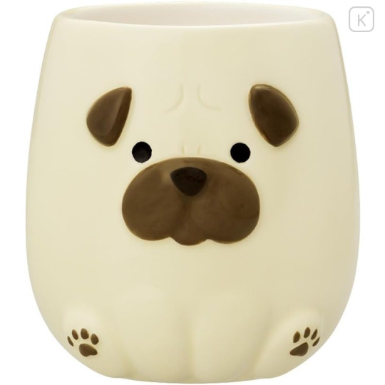 Japan Decole 3D Porcelain Mug - Wankoron Dog Pug Figure - 1