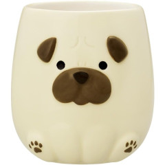 Japan Decole 3D Porcelain Mug - Wankoron Dog Pug Figure