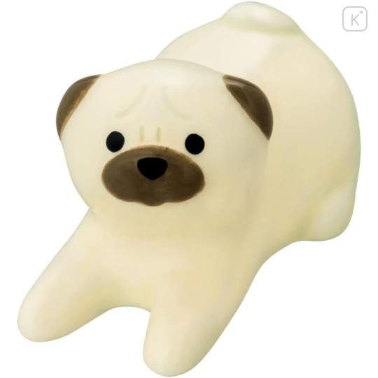Japan Decole Porcelain Chopstick Rest - Wankoron Dog Pug Figure - 1
