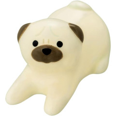 Japan Decole Porcelain Chopstick Rest - Wankoron Dog Pug Figure