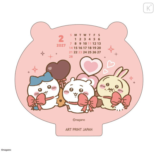 Japan Chiikawa Desk Calendar Wood Stand - Chiikawa : Happy 2027 - 3