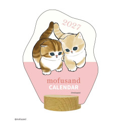 Japan Mofusand Desk Calendar Wood Stand - Cat 2027