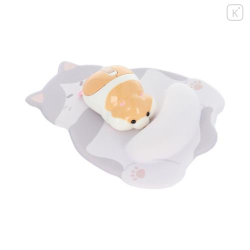 Japan Sun-Star Mouse Pad - Tuxedo Cat Tummy Brown - 4