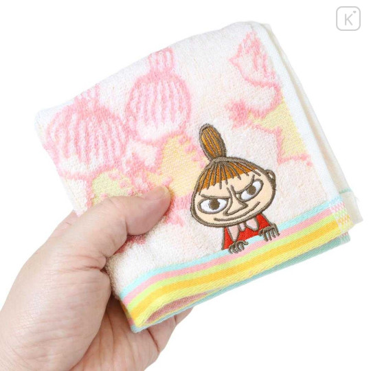 Japan Moomin Embroidered Mini Towel Handkerchief - Little My : Sibling - 3