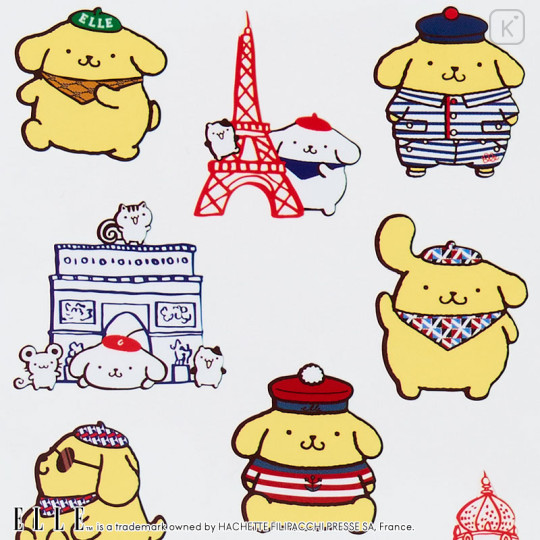 Japan Sanrio Elle Sticker - Pompompurin : Paris - 3
