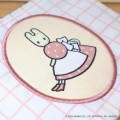 Japan Sanrio Flat Mini Pouch - Marron Cream : Embroidery Emblem Grid - 4