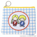 Japan Sanrio Flat Mini Pouch - Patty & Jimmy : Embroidery Emblem Grid - 1