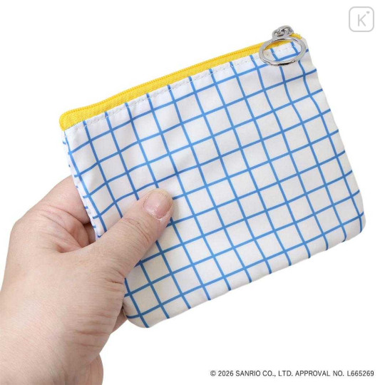 Japan Sanrio Flat Mini Pouch - Patty & Jimmy : Embroidery Emblem Grid - 2