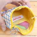Japan Sanrio Flat Mini Pouch - Patty & Jimmy : Embroidery Emblem Grid - 3