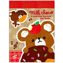 Japan Kamio Mini Notepad - Heisei Retro Milk Chocolate Bear