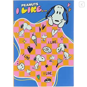 Japan Peanuts Flip Memo - Snoopy : Blue I Like - 1