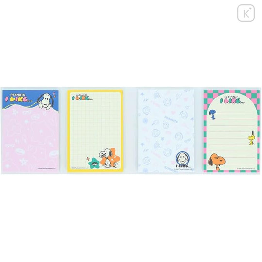 Japan Peanuts Flip Memo - Snoopy : Blue I Like - 2