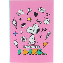 Japan Peanuts Flip Memo - Snoopy : Pink I Like