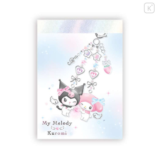 Japan Sanrio Mini Notepad - Kuromi & My Melody : Phone Charm Together - 1