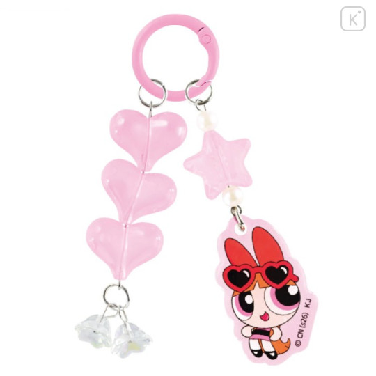 Japan The Powerpuff Girls Puffy Bead Keychain - Blossom Heart Glossy - 1
