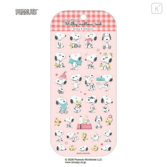 Japan Peanuts Milky Mellow Seal - Snoopy & Woodstock - 1