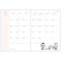 Japan Peanuts A6 Monthly Schedule Book - Snoopy : Bowtie 2027 - 3