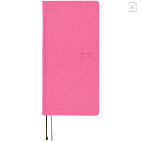 Japan Hobonichi Techo Weeks Hardcover Horizontal English - Colors Pink Sapphire / 2027 Jan / Mon Start - 1