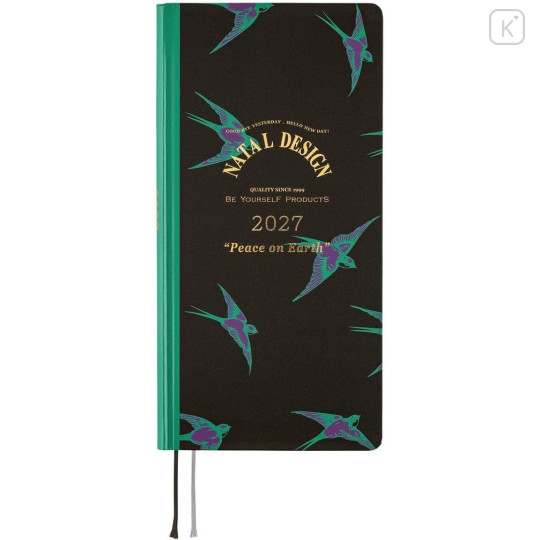 Japan Hobonichi Techo Weeks Hardcover Horizontal English - Natal Design Lucky Swallow / 2027 Jan / Mon Start - 1