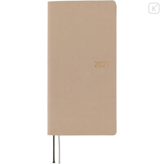 Japan Hobonichi Techo Weeks Hardcover Horizontal English - Smooth Café au Lait / 2027 Jan / Mon Start - 1
