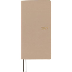 Japan Hobonichi Techo Weeks Hardcover Horizontal English - Smooth Café au Lait / 2027 Jan / Mon Start