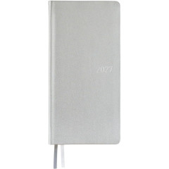 Japan Hobonichi Techo Weeks Hardcover Horizontal English - Leather Noble Silver / 2027 Jan / Mon Start