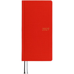 Japan Hobonichi Techo Weeks Mega Hardcover Horizontal English - Colors Poppy Red / 2027 Jan / Mon Start