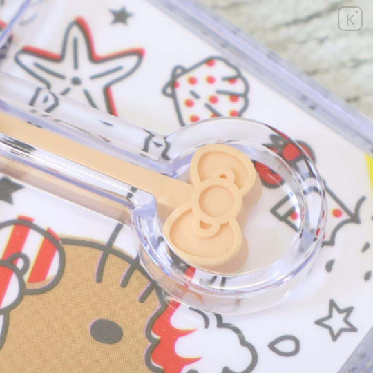 Japan Peko × Sanrio Figure Keychain - Hello Kitty : Chocolate Lollipop Tan Sunburned Sunglasses - 3