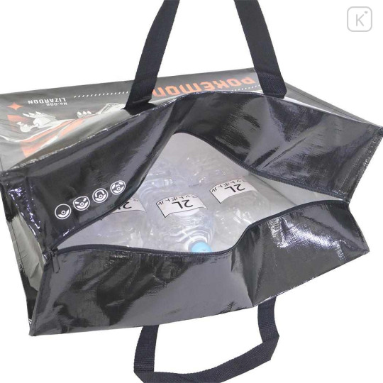 Japan Pokemon Souvenir Laminated Woven PP Eco Shopping Bag - Charizard : Black - 4