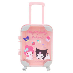 Japan Sanrio Small Desktop Organizer - Kuromi & My Melody : Luggage Style Light Pink
