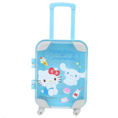 Japan Sanrio Small Desktop Organizer - Cinnamoroll & Hello Kitty : Luggage Style Light Blue