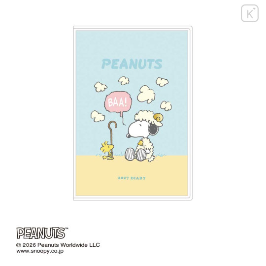 Japan Peanuts B7 Monthly Schedule Book - Snoopy & Woodstock : Sheep 2027 - 1