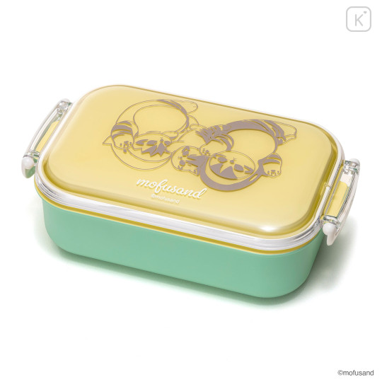 Japan Mofusand Rectangular Tight Lunch Box 480ml - Shark Cat Yellow - 5