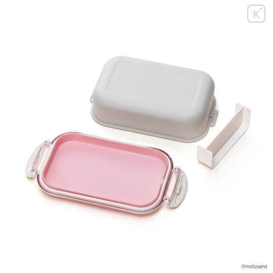 Japan Mofusand Rectangular Tight Lunch Box 480ml - Shark Cat Pink - 7