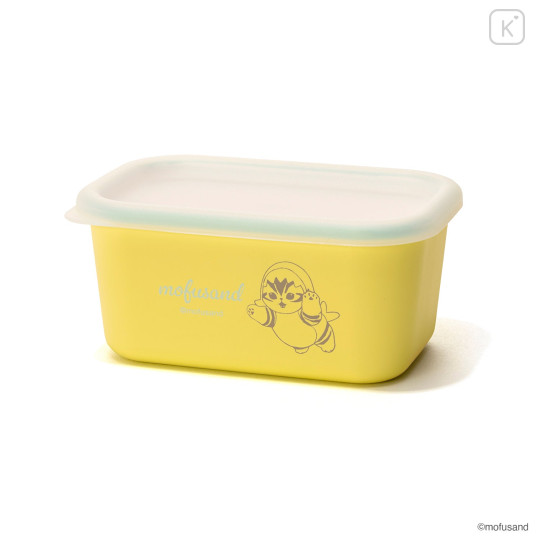 Japan Mofusand Square Storage Container Slim 330ml - Shark Cat Yellow - 1