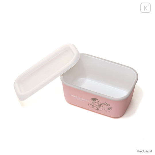 Japan Mofusand Square Storage Container Slim 330ml - Shark Cat Pink - 8