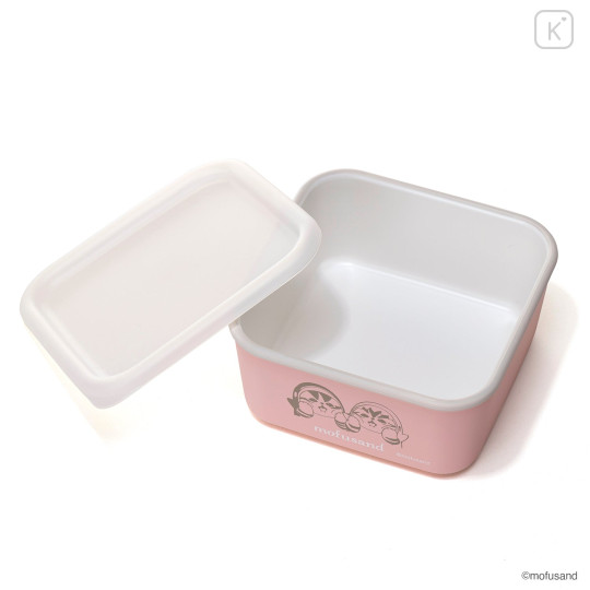 Japan Mofusand Square Storage Container 450ml - Shark Cat Pink - 8