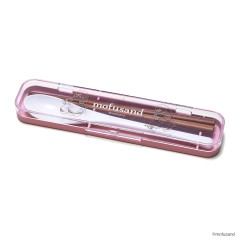 Japan Mofusand Chopsticks and Spoon Set - Shark Cat Pink