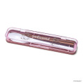 Japan Mofusand Chopsticks and Spoon Set - Shark Cat Pink - 1