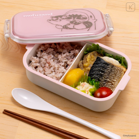 Japan Mofusand Chopsticks and Spoon Set - Shark Cat Pink - 3