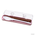 Japan Mofusand Chopsticks and Spoon Set - Shark Cat Pink - 6