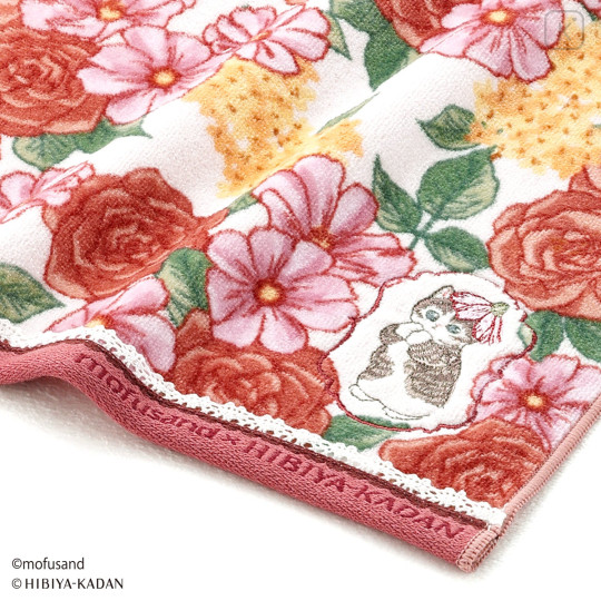 Japan Mofusand Hibiya Kadan Handkerchief - Autumn Red - 5