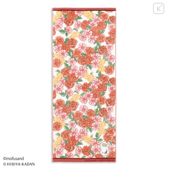 Japan Mofusand Hibiya Kadan Face Towel - Autumn Red - 1