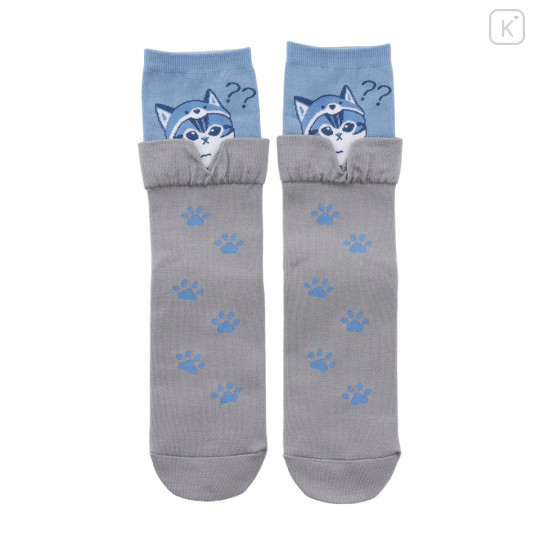 Japan Mofusand Layered-Style Socks - Fox Cat Blue - 1